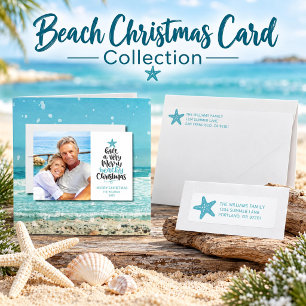 Beach Christmas Holiday Photo Block