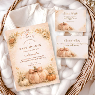 Coquette Bow Pumpkin Fall Baby Shower Napkin