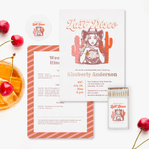 Retro Cowgirl Last Disco Bachelorette Thank You  Classic Round Sticker