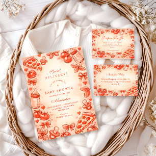 Special Delivery Pizza Baby Shower Napkin