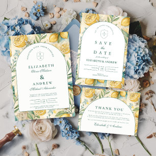 Amalfi Coast Lemon Wedding Thank You Card