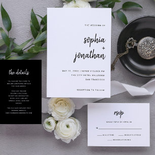 Modern Minimalist Script   Wedding Guest Details Enclosure Card
