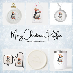 Christmas Puffin customizable Invitation