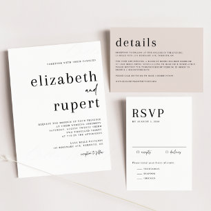 Invitation En Aluminium Mariage minimaliste de typographie de script Serif