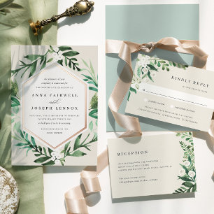 Greenhouse   Watercolor Botanical Meal Choice RSVP Card