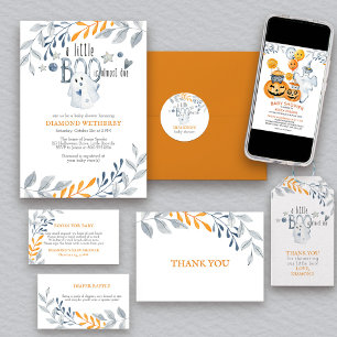 Little Boo is Almost Due Halloween Baby Shower  Invitation