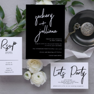 Modern Custom dine and dance Wedding Reception Invitation