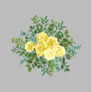 Light Yellow Grey Rose Floral Wedding Invitations