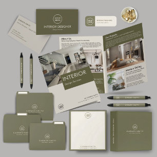 Modern Luxury Interior Designer Custom Business Card