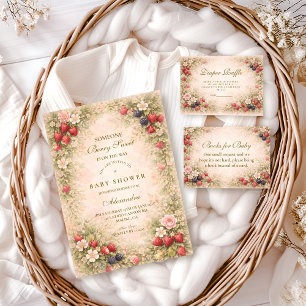 Berry Sweet Floral Baby Shower Napkin