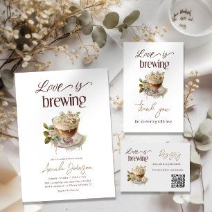 Boho Love is Brewing Floral Bridal Shower Brunch Enclosure Card