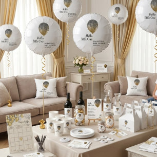 Birthday Party Glitz Glam Balloon Diaper Raffle Invitation