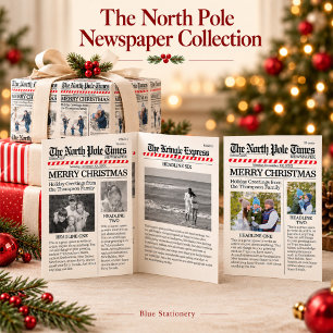 Merry Christmas Multi Photo Fun North Pole News Holiday Card