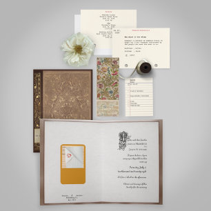 Library Book with Folded Notes Literary Wedding