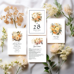 Invitation Mariage floral couleur champagne