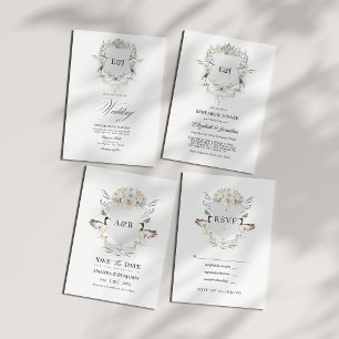 Carte D'accompagnement Détails des invités de la crête de mariage au bord