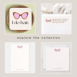 Bloc-note Lunettes de soleil rose rétro Merci personnalisé