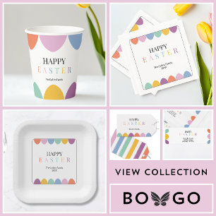 Serviette En Papier Oeufs colorés modernes Nom simple Mignonne fête de