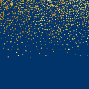 Navy Faux Gold Glitter Confetti Dots Fancy Wedding Invitation