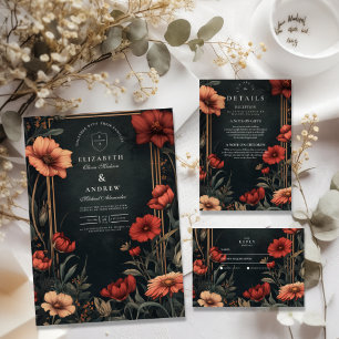 Classic Art Nouveau Floral Wedding Save The Date