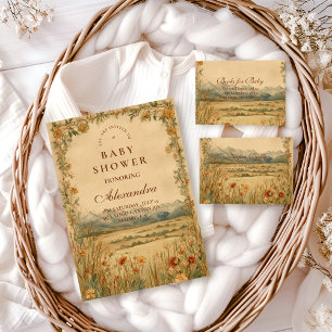 Golden Meadow Heirloom Baby Shower Invitation