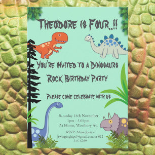Dinosaurs Rock Birthday Party Napkin