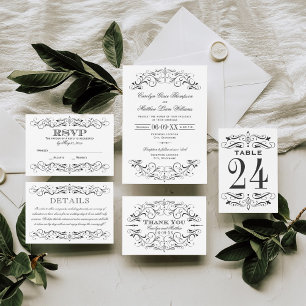 Elegant Black White Adult Only Wedding Reception Enclosure Card