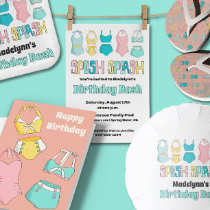 Vintage Bathing Suits Swimsuits Pool Party Invitation