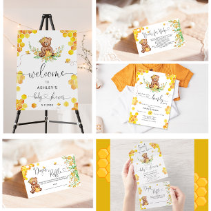 Honey Bear 1st Birthday  Invitation