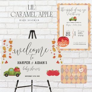 Caramel Apple - Red Baby Shower Favor Sticker