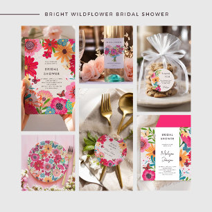 Colourful Bright Wildflower Bridal Shower Invitation