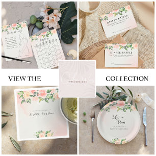 Baby in Bloom   Pink & Peach Floral Baby Shower Napkin