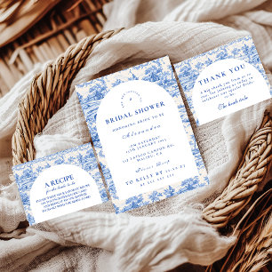 French Blue Toile Garden Bridal Shower Napkin