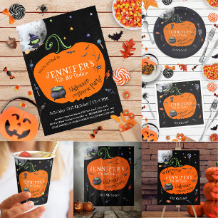 Lovely Watercolor Halloween Kids Costume Party Invitation
