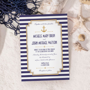 Stylish Nautical Anchor Save the Date Card