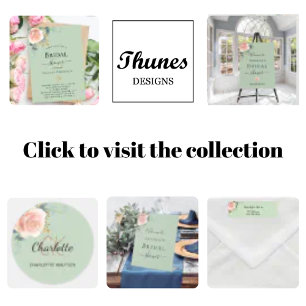 Rose gold floral sage green script Bridal Shower Invitation