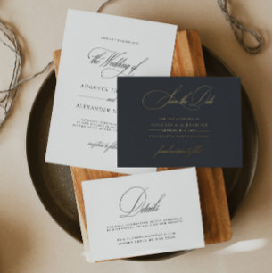 Elegant Romantic Monogram Classy Wedding Invitation