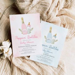 Poppin Bottles Girl Baby Shower Invitation