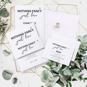 Nothing Fancy Just Love Minimalist Wedding Classic Round Sticker