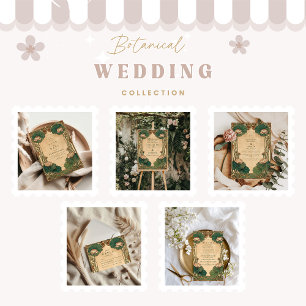 Art Nouveau Lotus Floral Wedding Save The Date