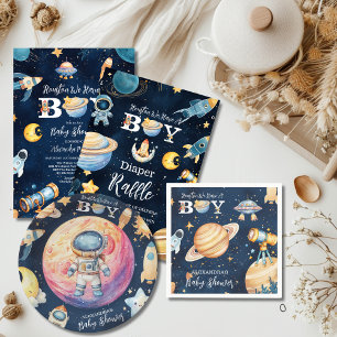 Houston We Have A Boy Outer Space Books for Baby Enclosure Card