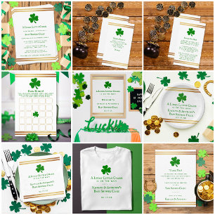 Stylish Gold Foil St. Patrick's Day Baby Shower Invitation