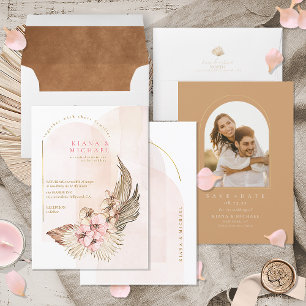 Boho Oasis Wedding White/Sadde Brown ID959 Envelope