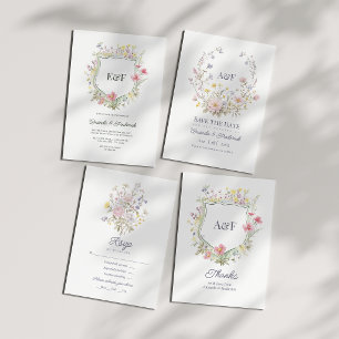 Invitation Mariage de jardin de fleurs sauvages Cottagecore