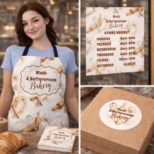 Vintage Buttercream Bakery Branding Apron