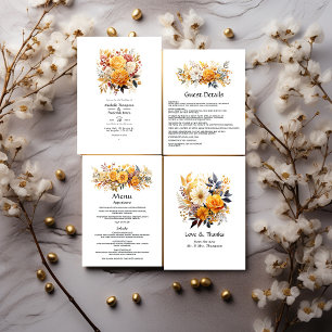 Carte D'accompagnement Sundial Floral Mariage Détails de l'invité