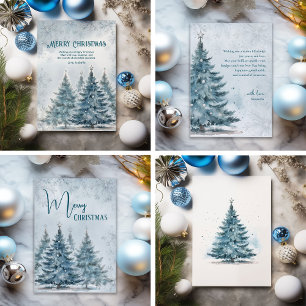 Elegant Winter Wonderland Christmas Tree Rubber Stamp