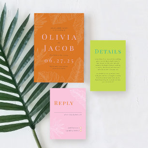 Modern Tropical Wedding Invitation
