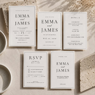 Editable Thin Border Minimal Thank You Card