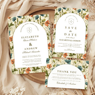 Soft Botanical Arch Garden Wedding RSVP Card